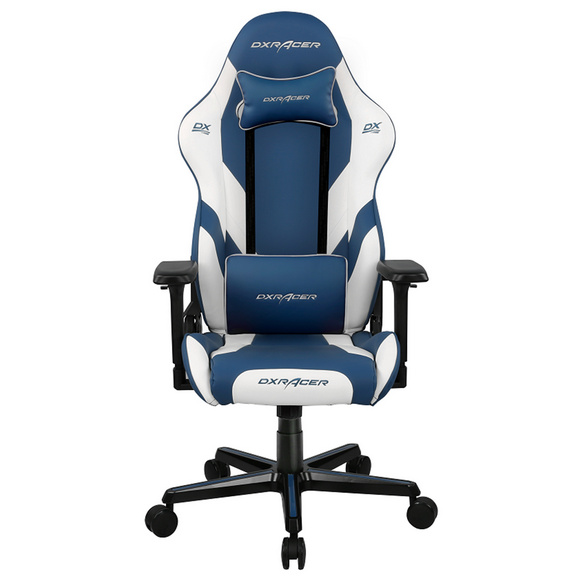 DXRacer Gaming Chair G Series GC G001 BW C2 422 PVC Leather Metal Frame 4D Armrest Blue White