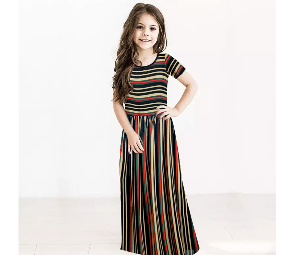 New Eid ul azha baby Girl Collection striped long maxi By Lychee kids