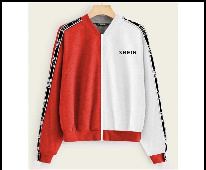 Shein Double coloured Womens bomber jacket